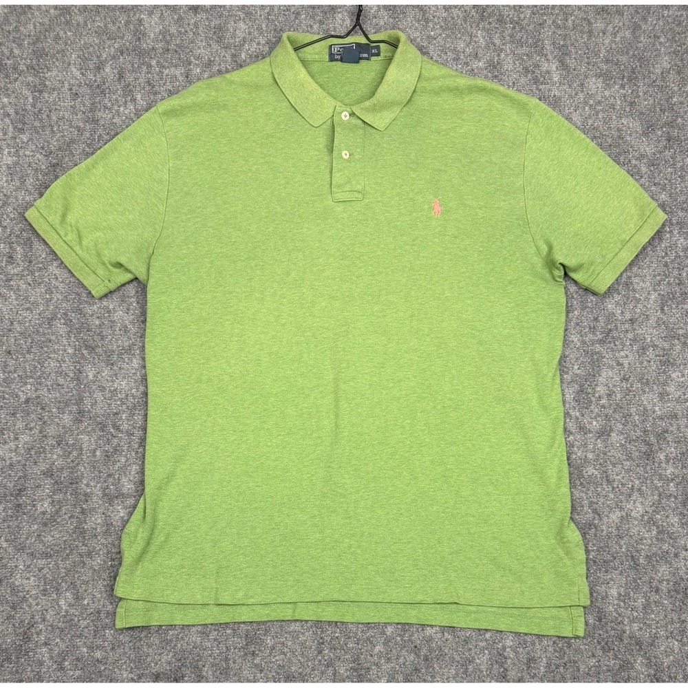 Polo Ralph Lauren Mens XL Green Heather Short Sleeve Pony Logo Polo Shirt